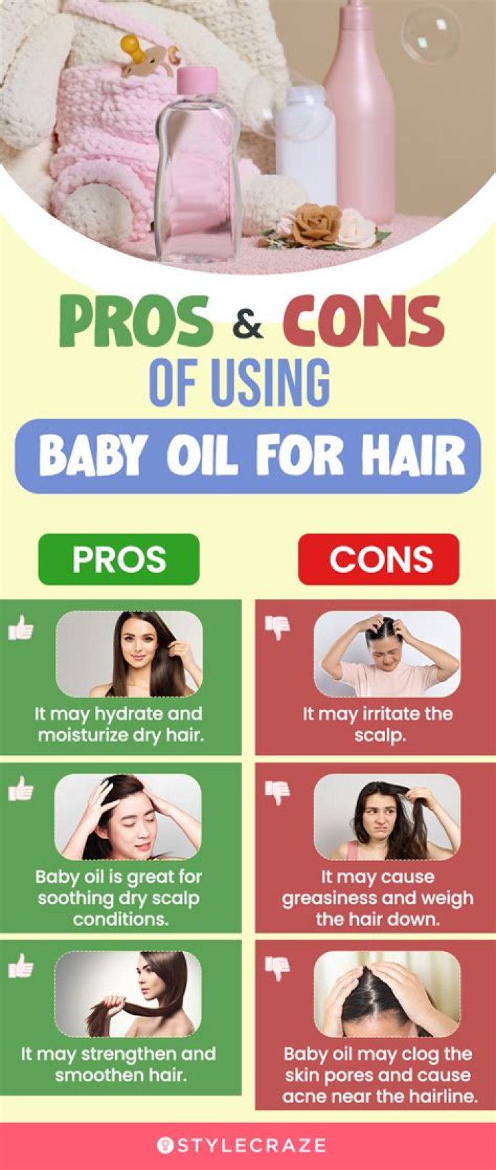 Does baby oil remove haircolor?