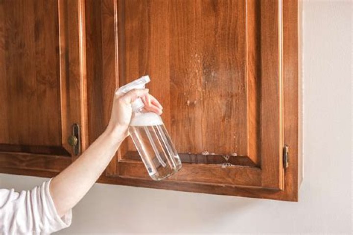 How do you disinfect wood furniture without damaging the finish?