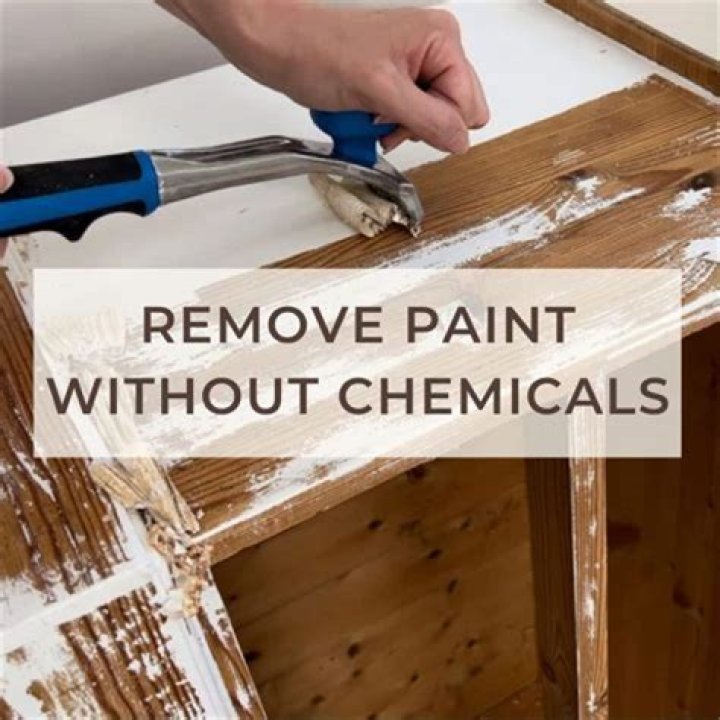 How do you remove thick paint from kitchen cabinets?