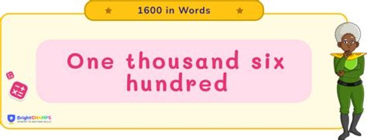 How do you write 1600 dollars in words?