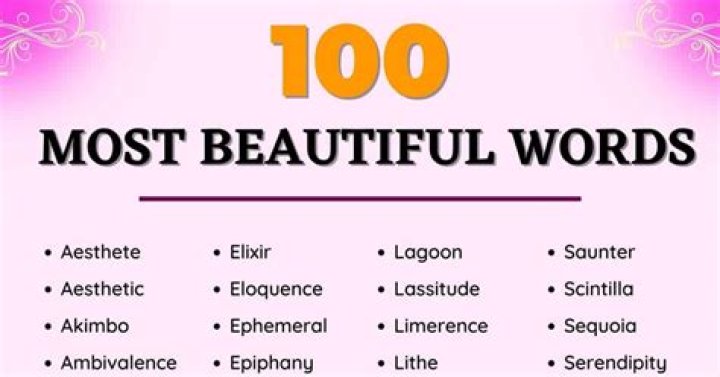 What are the most beautiful words in the world?