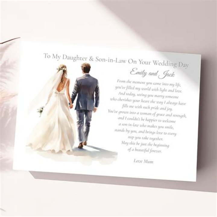 What do you write to your son in law on your wedding day?