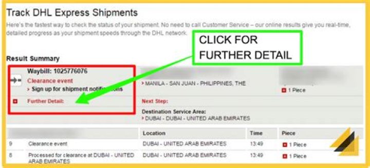 What does clearance mean DHL?