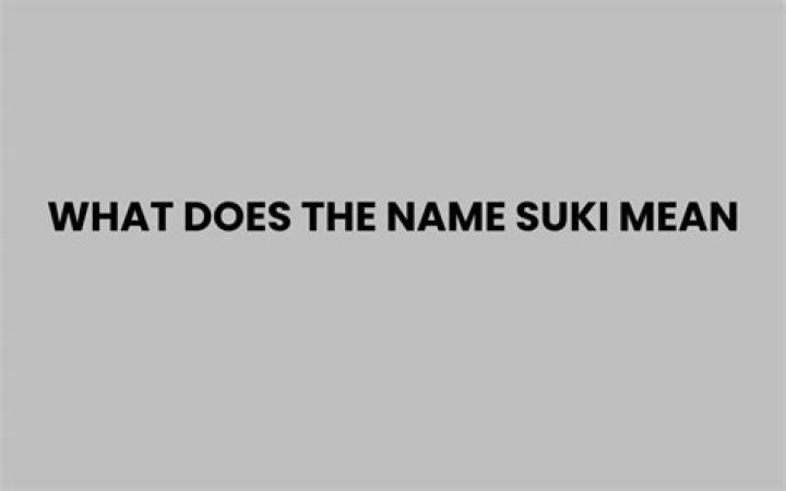 What does name Suki mean?