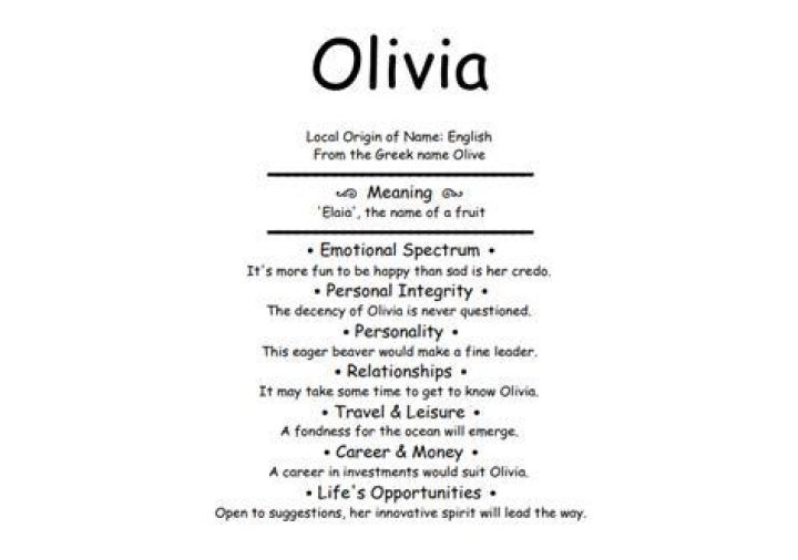 What does the name Olivia mean?