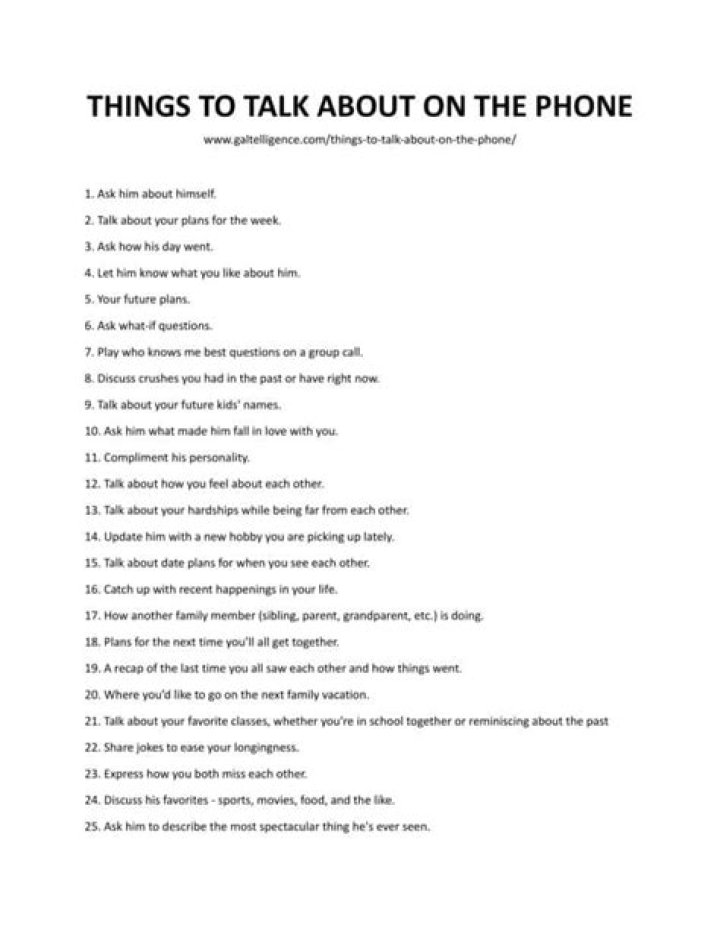 What talk about on the phone with a guy?