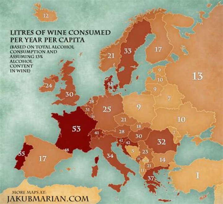 Which European countries drink the most wine?